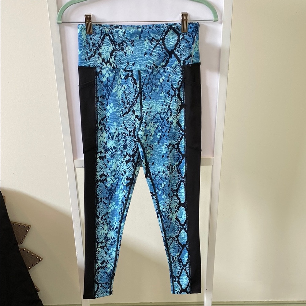 Blue Snake Print workout wear New